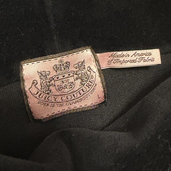 Juicy Couture Sweater Dress Womens Large Black Velour Cowl Neck Empire Waist - Picture 2 of 8